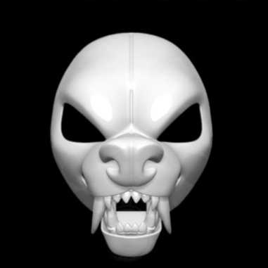 Cosplay Material For Prop - Amerikanische Stilmaske, 3D-Druck, PETG-Material, pelziger Canidae-Schädel,