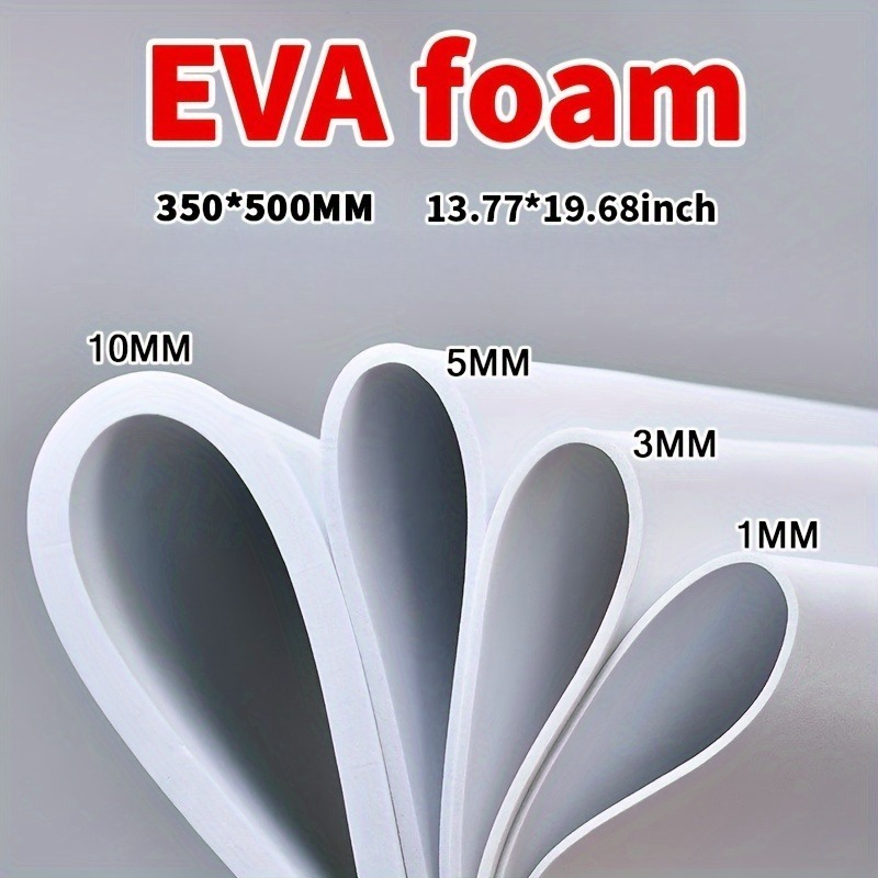 Cosplay Props Eva Foam - EVA-Schaumstoffplatte 14x39 Zoll, 3mm-10mm Dick Weiße