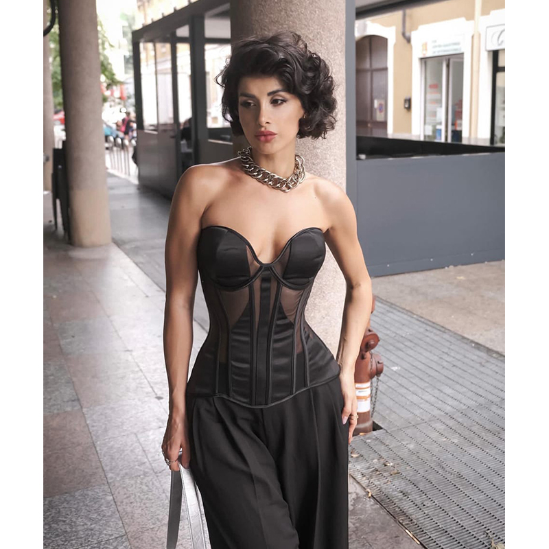Boning Corset Steel - Stahl knochen Frauen sexy Mesh BH