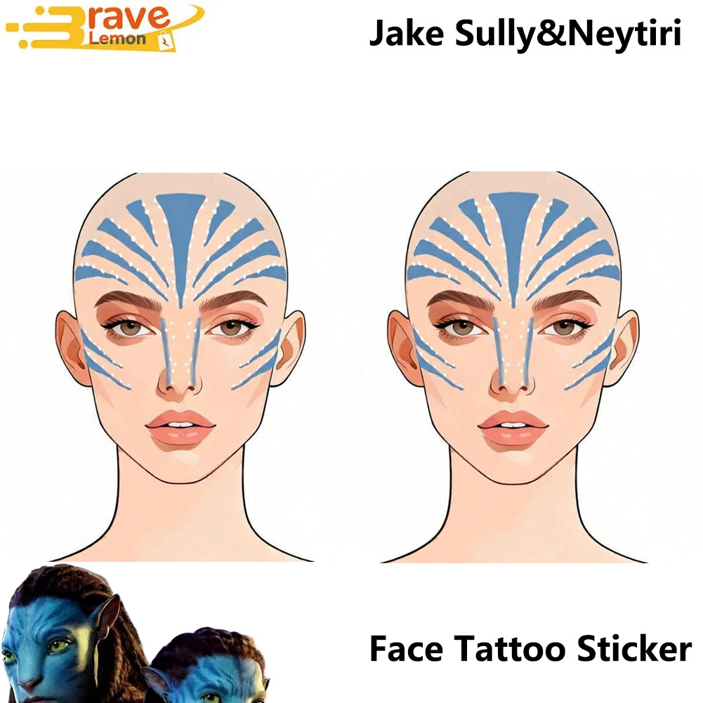 Cosplay Fire Prop - Jake Sully Cosplay Fantasy Gesichts-Tattoo-Aufkleber Requisiten