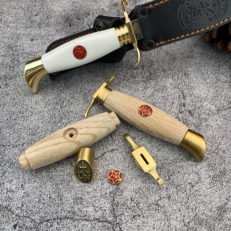 Craft Knife Set - Russische Föderation Naturholzgriff mit Messingschutz-Set, Langlebiges