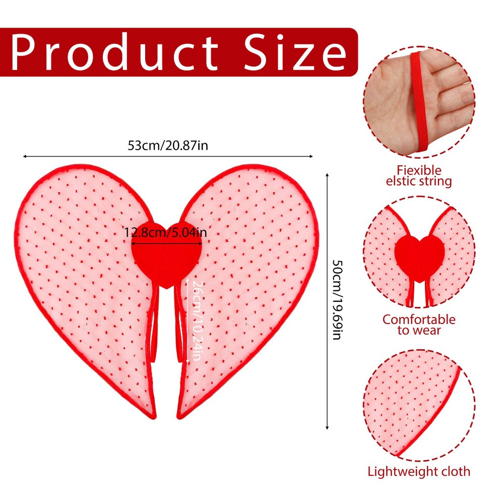 Cosplay Prop Designer - Herzflügel aus Organza-Material, bunte Flügel, Cosplay-Flügel,