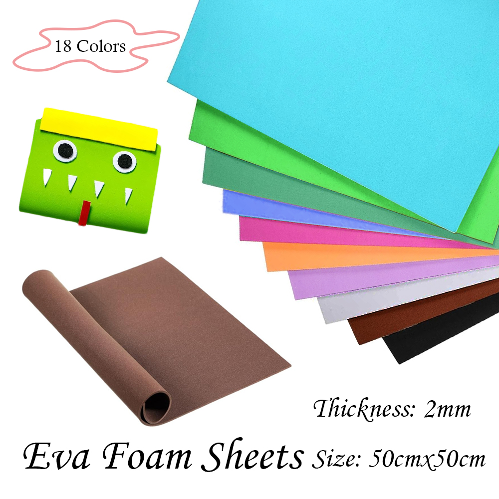 Eva Foam Sheet - 18 Farben, 2 mm dick, bunte