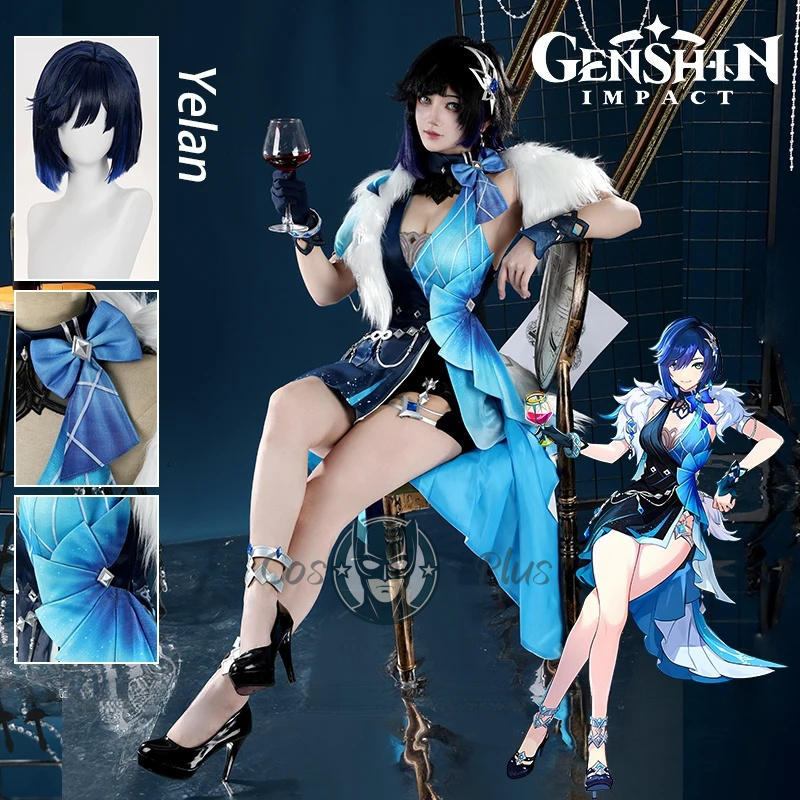 Cosplay Prop - Genshin Impact Yelan Cosplay Kostüm Perücke