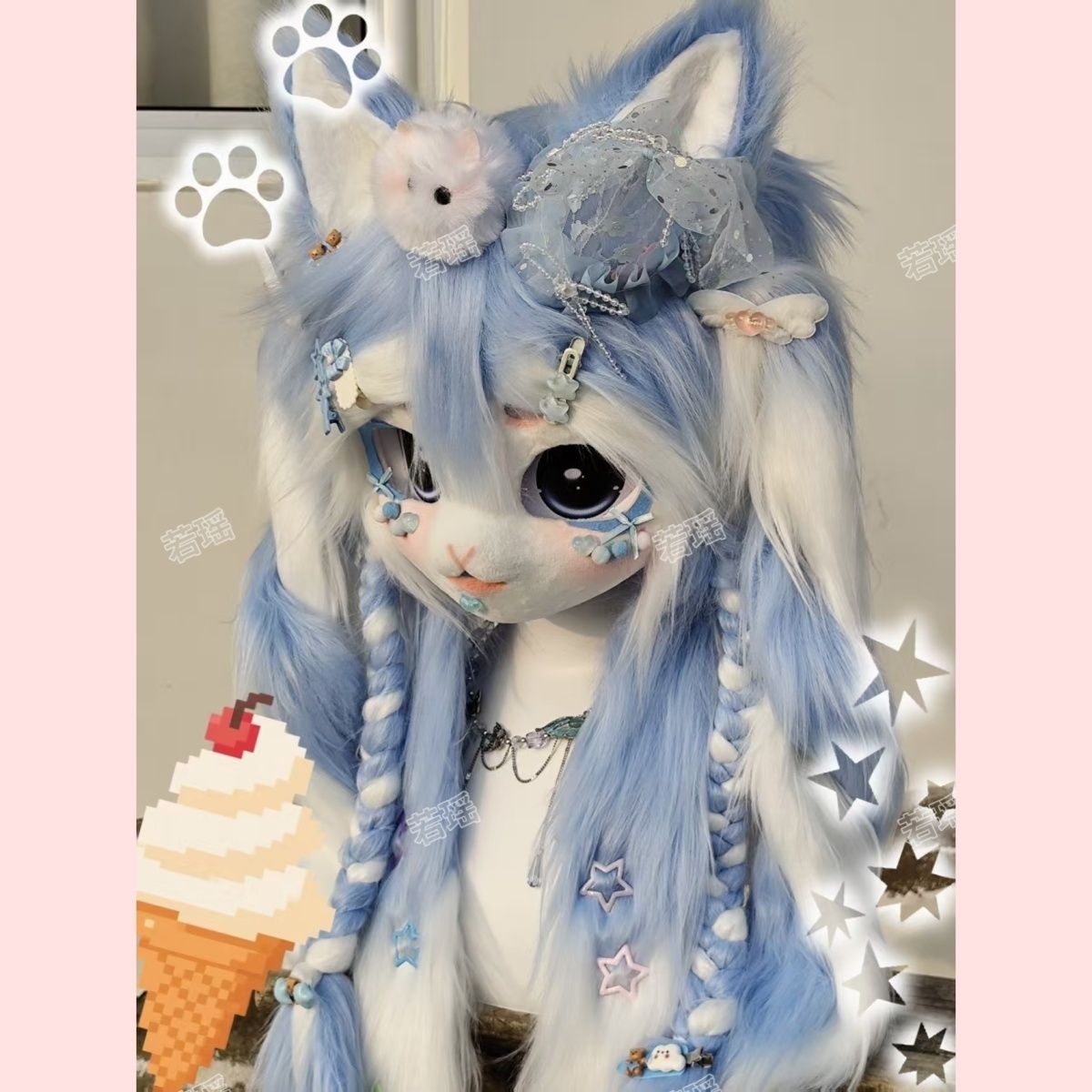 Cosplay Prop Designer - Maßgefertigter OC-Design Katzen-Kemono Fursuit Kopf Handgemachte