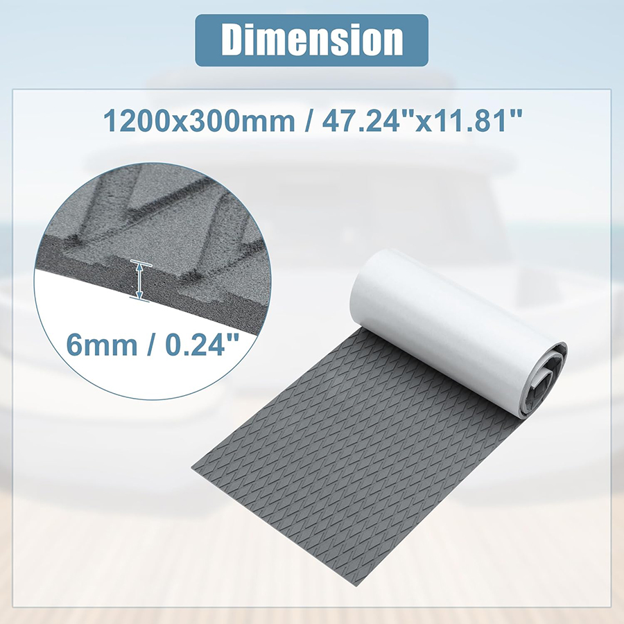Eva Foam Sheet - 1200*300mm EVA Kunstteak-Deckbelag-Matte Rutschfest Selbstklebend für
