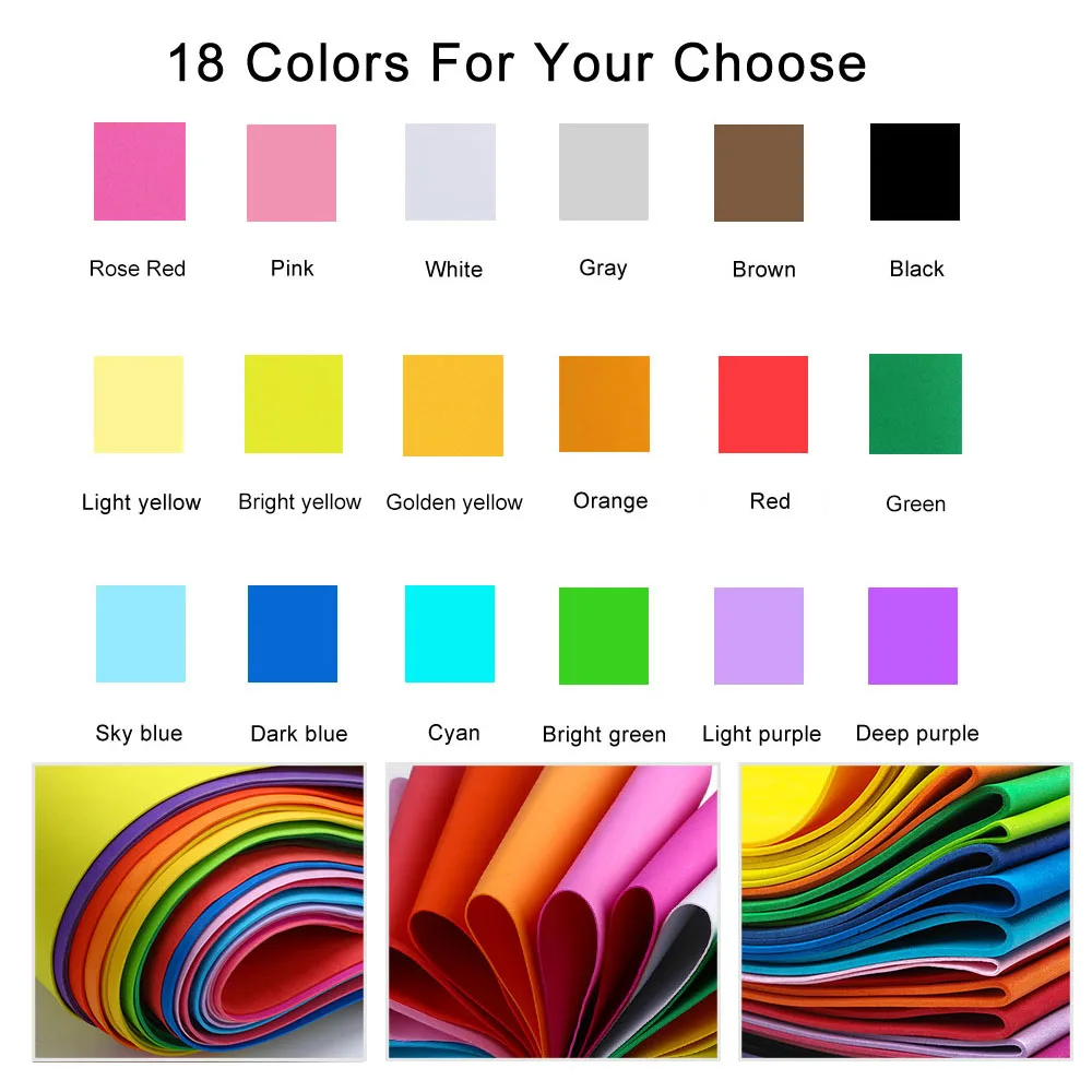 18 Farben, 2 mm dick, bunte EV – Eva Foam Sheet Bewertung und Preis