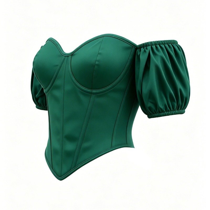 Sexy grünes Satin-Korsett-Top  – Boning Corset Steel Bewertung und Preis