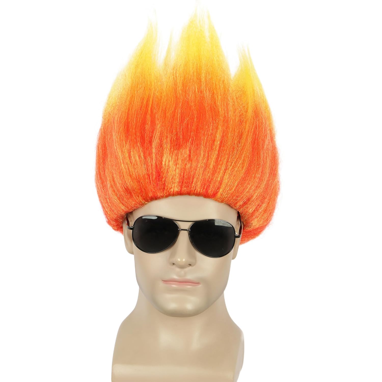 Kurze orangefarbene Perücke, s – Cosplay Flame Prop Bewertung und Preis