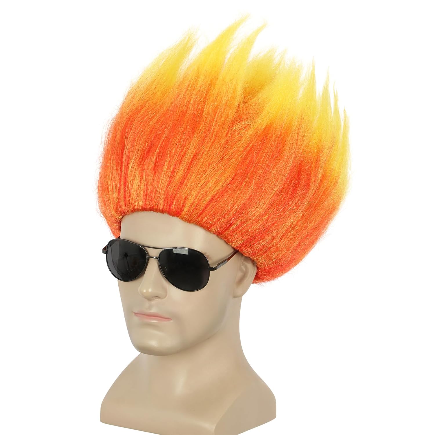 Kurze orangefarbene Perücke, s – Cosplay Flame Prop Bewertung und Preis